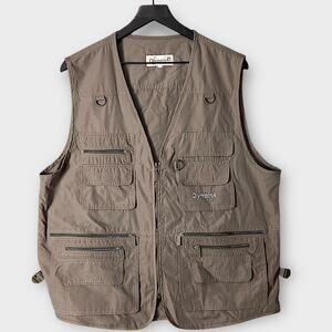 OlympinA Taupe Travel Safari Utility Vest 3XL Fishing Photography Hiking Outdoor